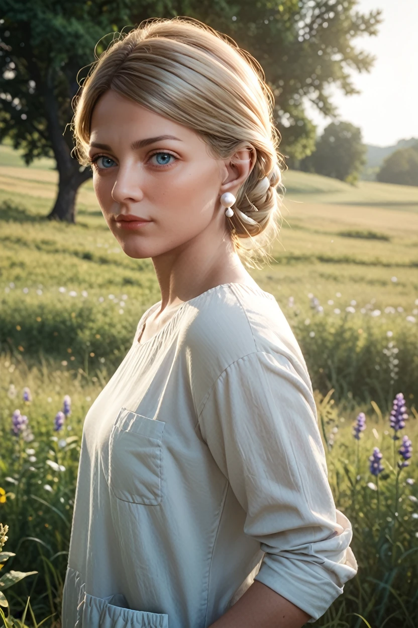 <lora:TEW2Myra:1.0>
TEW2Myra, 1girl, blonde hair, blue eyes, pearl earrings, looking at viewer, standing in a field of lavender, hands in pockets, slight breeze blowing hair, warm golden hour sunlight, serene and peaceful mood, score_9, score_8_up, score_7_up, score_6_up