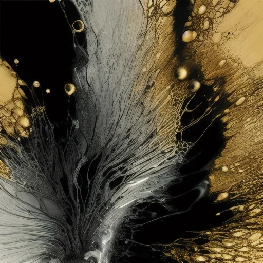 award winning painting in silver and gold colors on black background, art by ACRY-POUR, crisp details, attention to detail, appealing aesthetics, capturing textures, high-quality imagery,