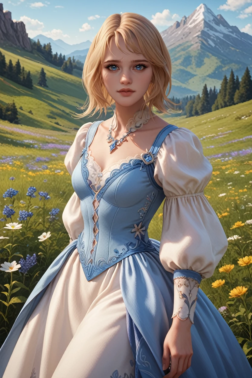 score_9, score_8_up, score_7_up, score_6_up
<lora:LAAvele:1.0>
LAAvele, 1girl, blonde hair, blue eyes, looking at viewer, in a flowing dress, twirling on a meadow filled with wildflowers, mountain range in the background, soft and warm afternoon light, dreamy and carefree vibe