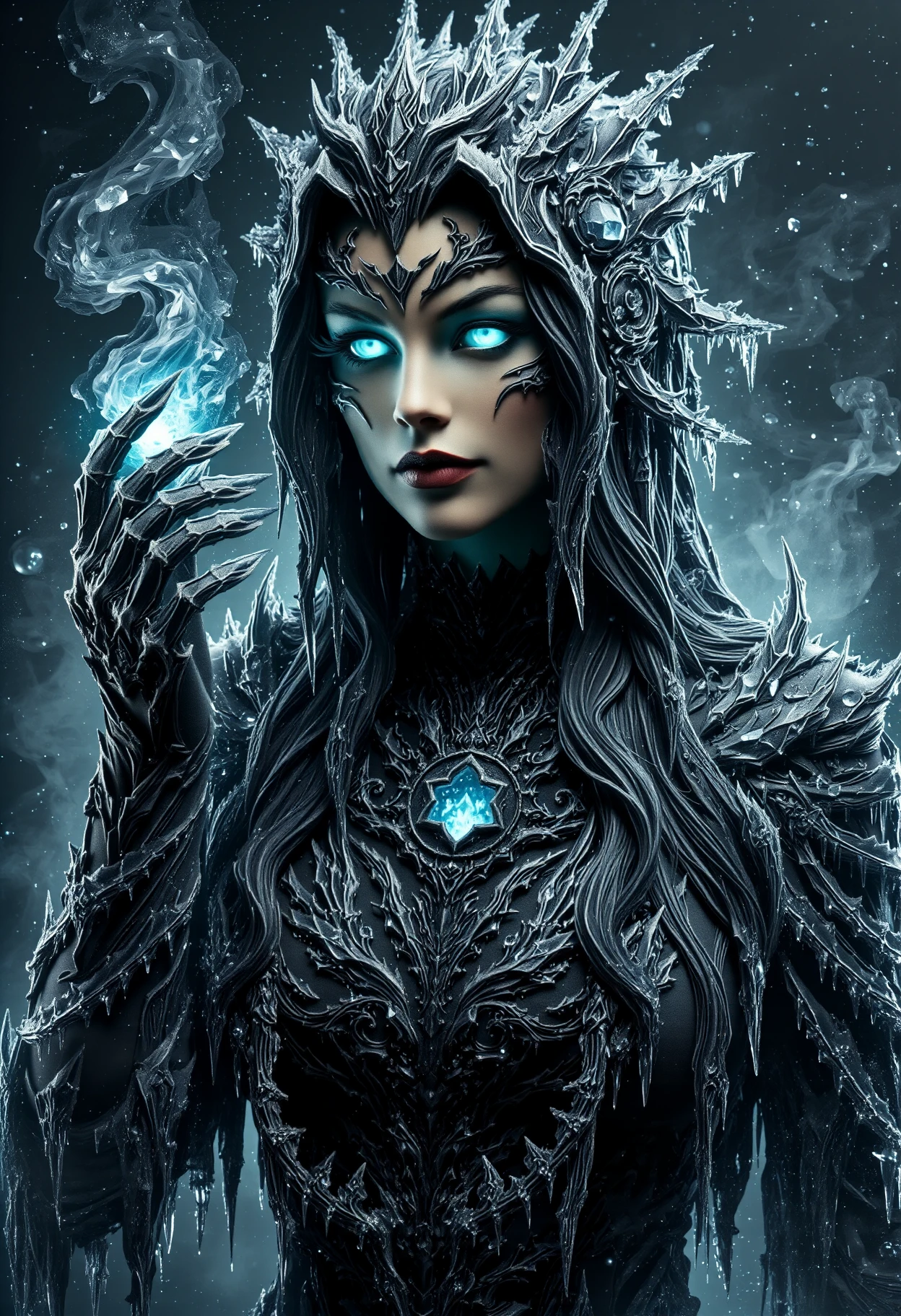 black ice,  female h.p. lovecraft (author, cameo in some mythos), sorcerer,