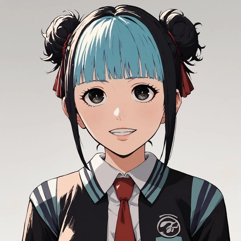 Hinao, female, woman, girl, odango hair, odango hairstyle, hairbuns, bun, buns, strands, bangs, fringe, hairbangs, hair bangs, dyed hair, two-tone hair, two tone hair, colored hair, multi-colored hair, multicolored hair, perfect, perfection, solo, 1girl, flawless, detailed faced, detailed eyes, detailed, good art, best quality, highest, quality, good anatomy, perfect anatomy, masterpiece, beautiful, insanely detailed, anime, well-drawn, BREAK, score_9, score_8_up, score_7_up, score_6_up