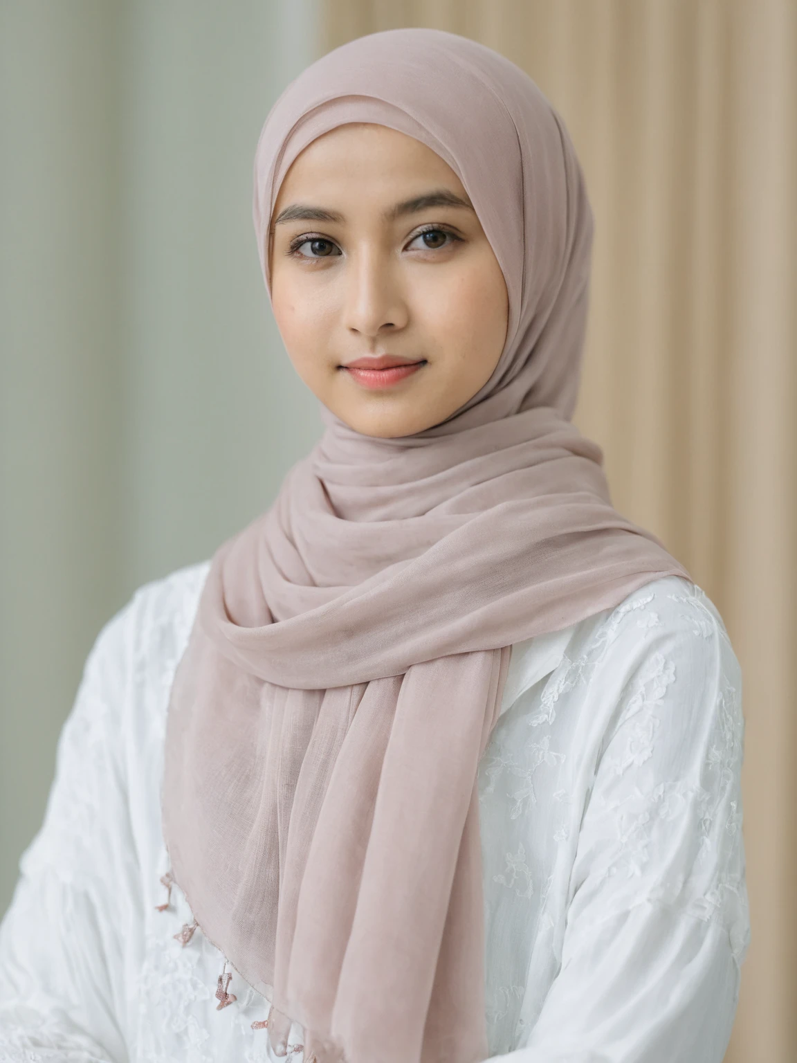 RAW photo, subject, 8k uhd, dslr, soft lighting, high quality, film grain, Fujifilm XT3,
 <lora:hijab-style:0.65> 1girl, malaysian, hijab, looking viewer, face close up, scarf, long sleeves, upper body,