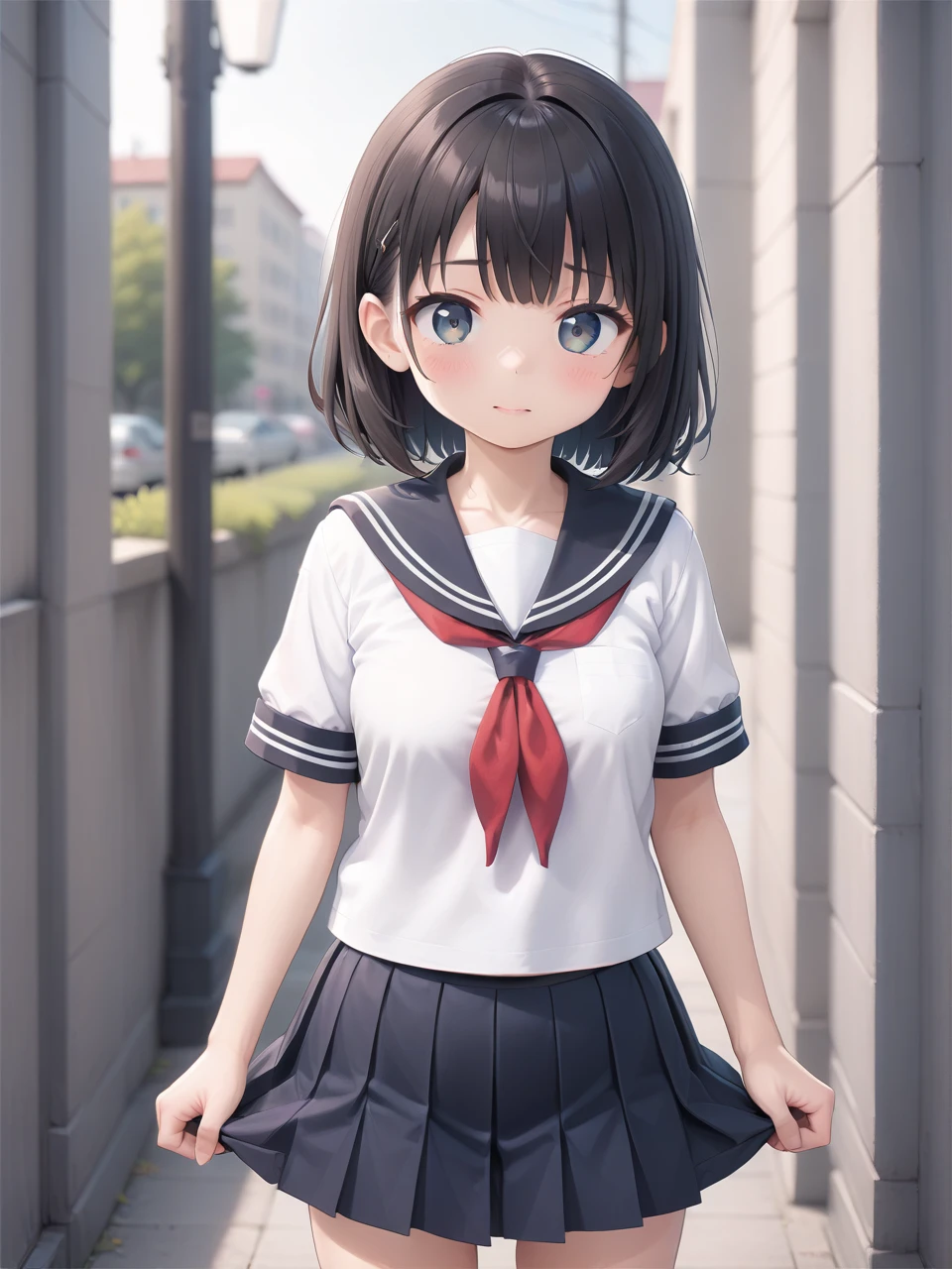 a girl, serafuku
