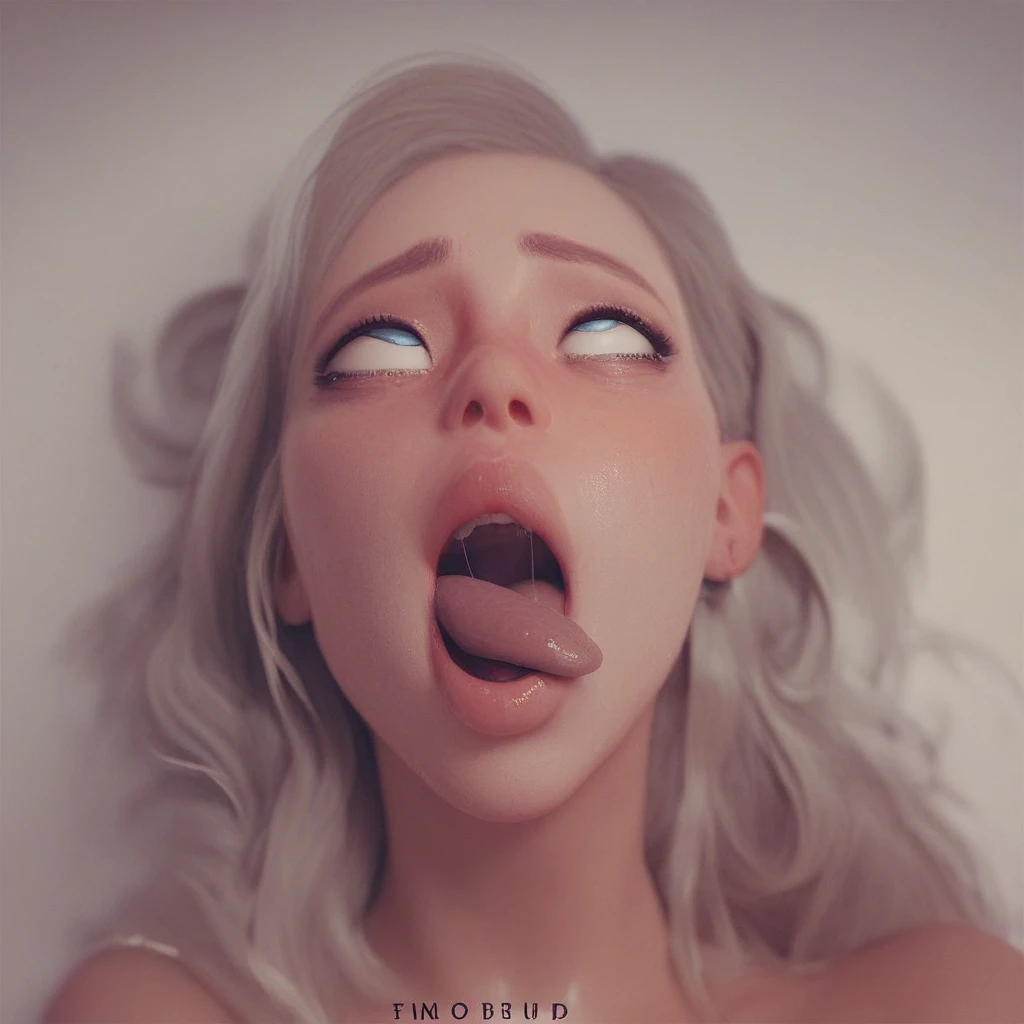 (in 8K, Best Quality, masutepiece:1.2)、超A high resolution, 1girl in,(pubic tattoo,glowing tattoo),Solo, White hair, Short hair, Straight hair, Blunt bangs, grey eyes, topless, nude,, pale skin, Looking at Viewer, Light blush, lightsmile, Head tilt,open mouse,Detailed fingers、Cyberpunk room, blowjob, oral sex, open mouth, cum on face and tits,