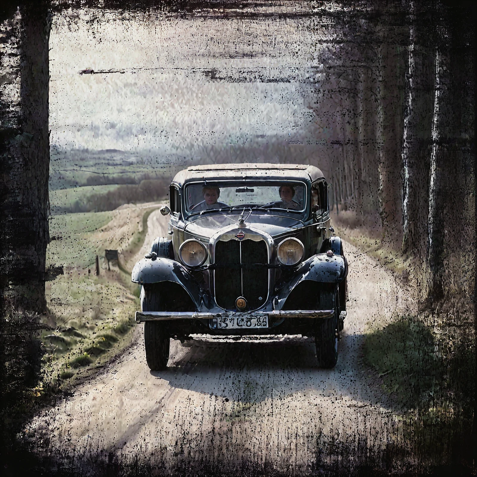 Photo of a vintage car trundling along a country road.

<lora:PhotoDistressed01-00a_CE_SDXL_128OT:1> dstrsdPhtoCE
