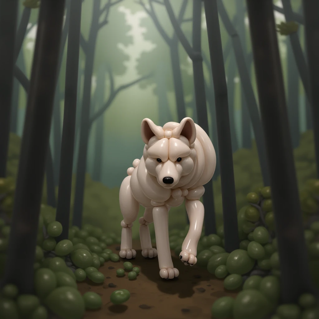 ball00nart, a wolf in a forest, soft focus