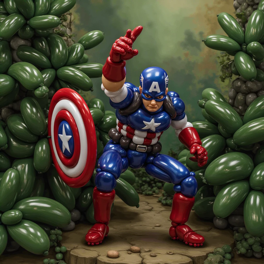 ball00nart, captain america, in a jungle, dlsr