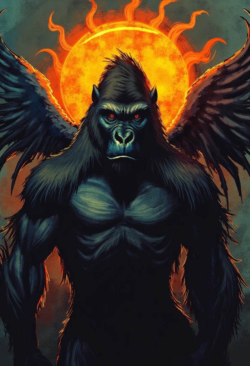 Gorrilla with wings and a halo <lora:DepthContrastFlux-sv_fro-0.97-16:1>