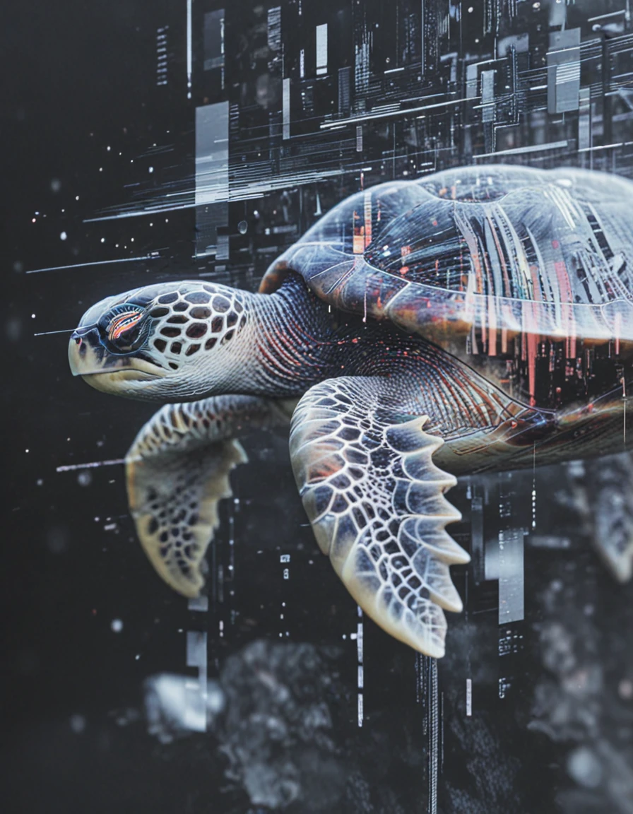 novuschroma79 style sea turtle  glitch art photo <lora:novuschroma79 style_light:1.25>, <lora:sdxl_lightning_8step_lora:1>