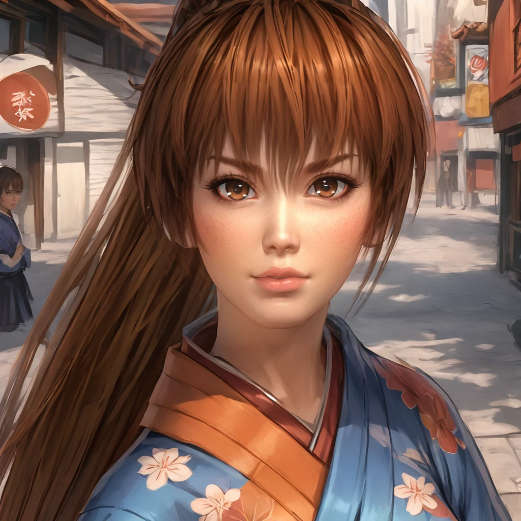 score_9, score_8_up, score_7_up, anime facial shape, kasumidoa5lr, 1girl, solo, long hair, ponytail, kimono, street, looking at viewer <lora:kasumidoa5lrPONYXL:0.7>