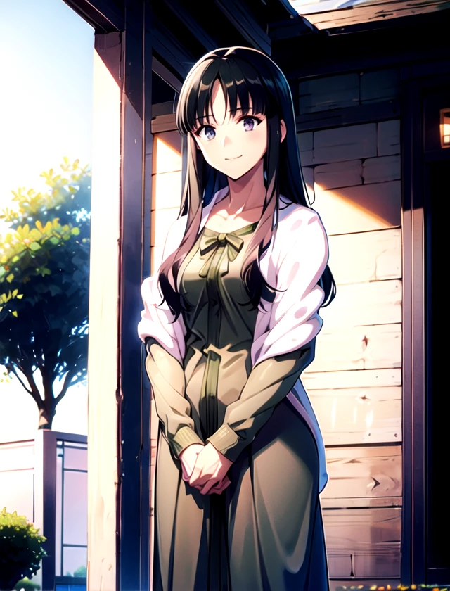 Aoi Tohsaka, solo, standing, outside, 1girl           <lora:Aoi-Tohsaka:1>