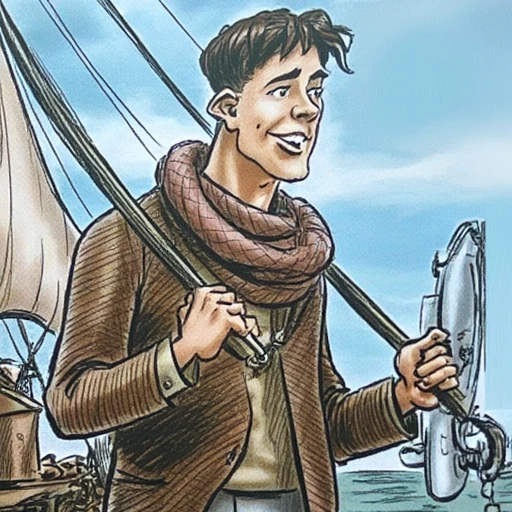 Fülig Jimmy, a rough and adventurous character, serves as a sailor on the high seas.