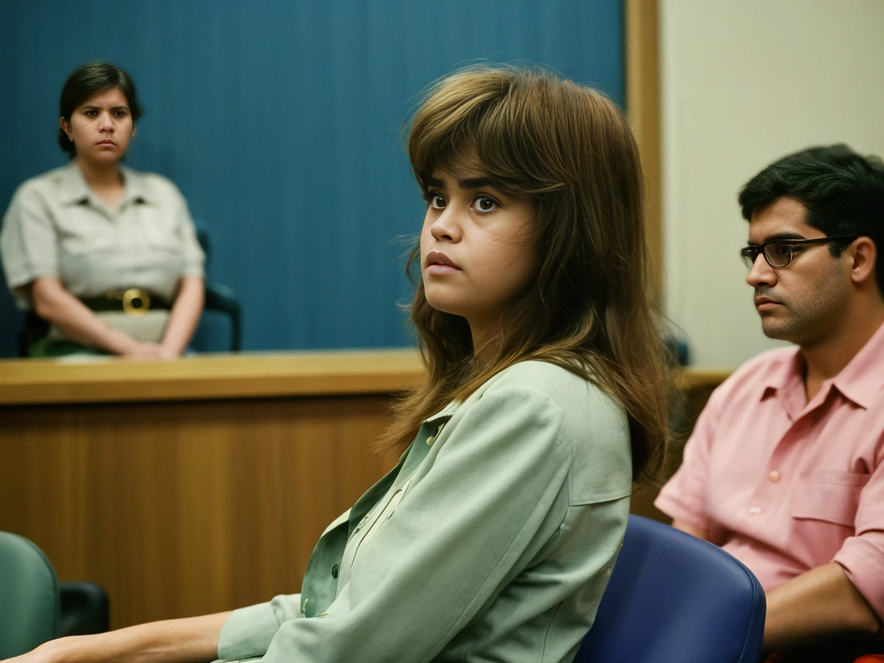 <lora:MariaSchneider:1> a photo of 22 year old Maria Schneider, properly dressed,  in court,4k, highest quality, professionally color graded