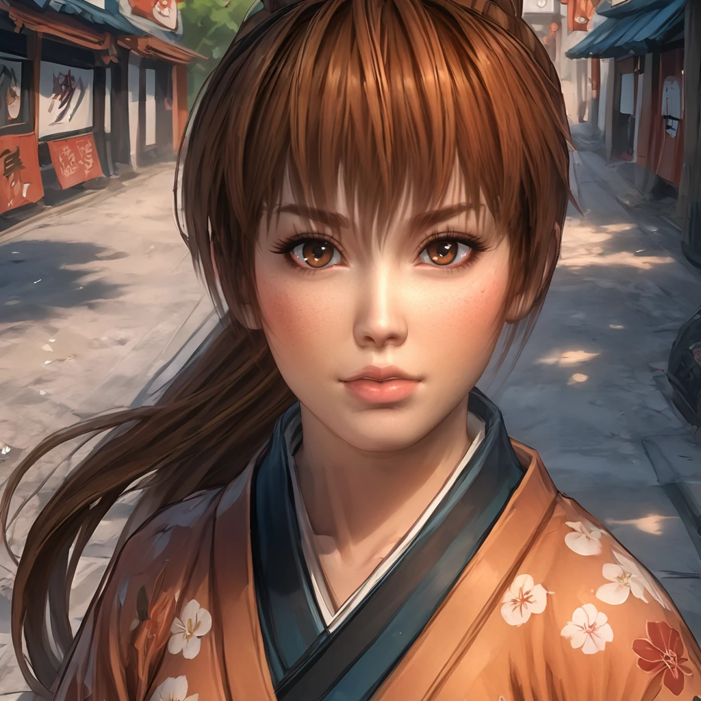 score_9, score_8_up, score_7_up, anime facial shape, kasumidoa5lr, 1girl, solo, long hair, ponytail, kimono, street, looking at viewer <lora:kasumidoa5lrPONYXL:0.7>