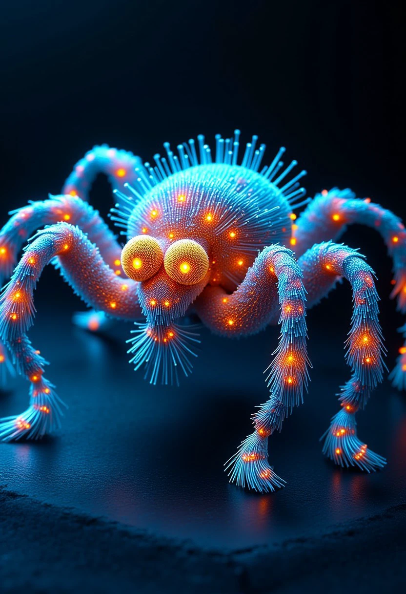 Fiber Optic Cables world morph, A insect made from fiber optic cables