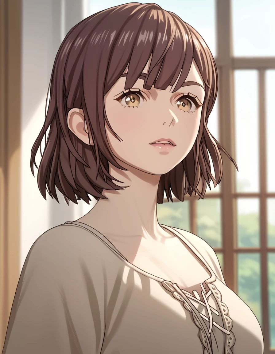 <lora:XilingJiyuan:1>,  score_9, score_8_up, score_7_up, score_6_up, score_5_up, score_4_up, source_anime,  , dynamic pose,  Qian, short hair, bangs, brown hair, brown eyes,