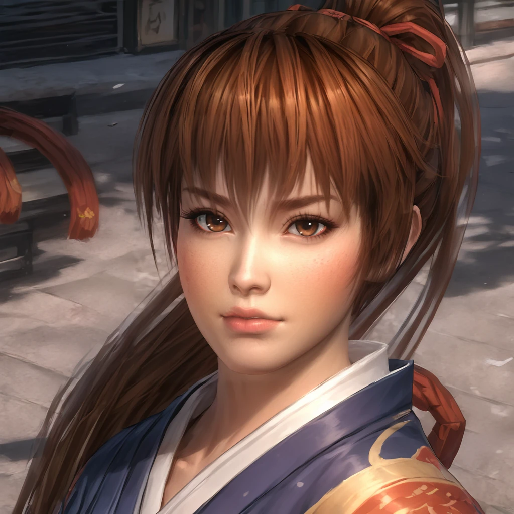 score_9, score_8_up, score_7_up, anime facial shape, kasumidoa5lr, 1girl, solo, long hair, ponytail, kimono, street, looking at viewer <lora:kasumidoa5lrPONYXL:0.7>