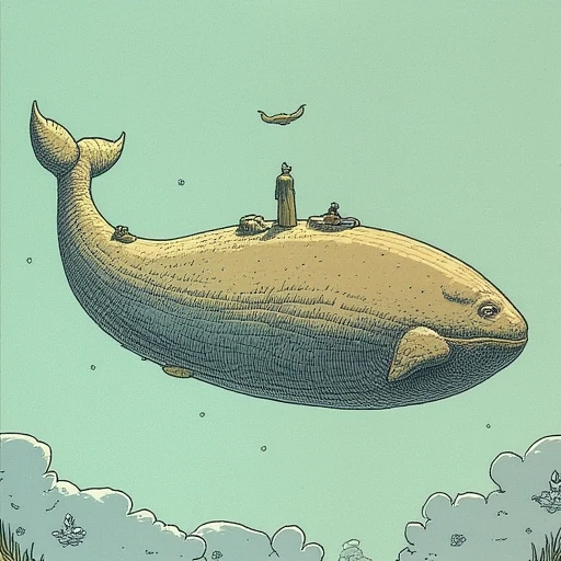 Moebiusstyle, a flying whale