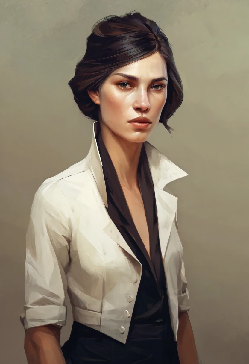 D_Hstyle,  digital painting of a young french woman