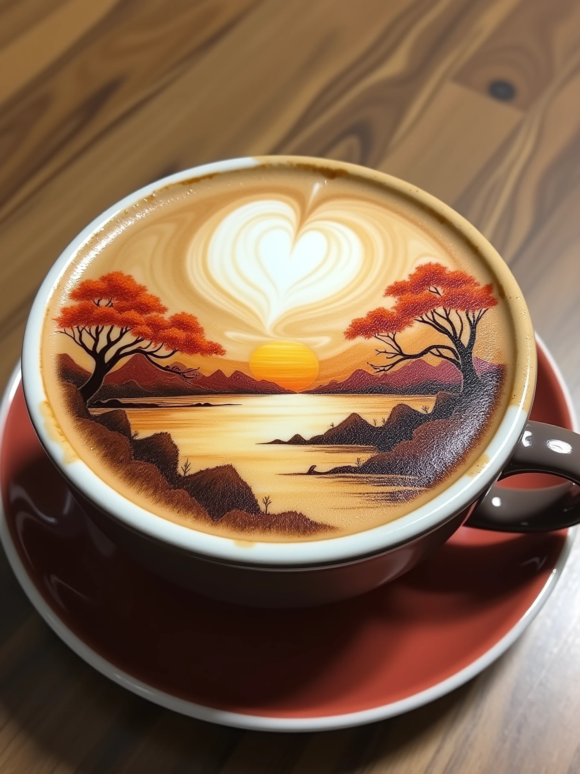 fluxlatte, latte art of a japanese landscape