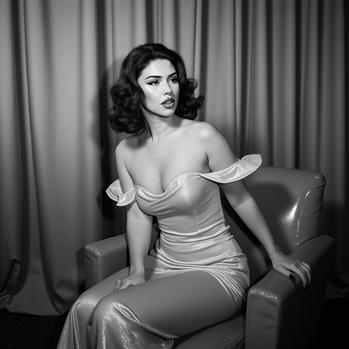 arafed woman in white dress holding cigarette, in a smokey room, pulp femme fatale, film noir style, film noir lighting, film noir realistic, pulp noir, ( ( film noirs ) ), 1 9 4 0 s film noir, neo - noir style, neo noir style, femme fatale, ( film noirs ), gritty film noir