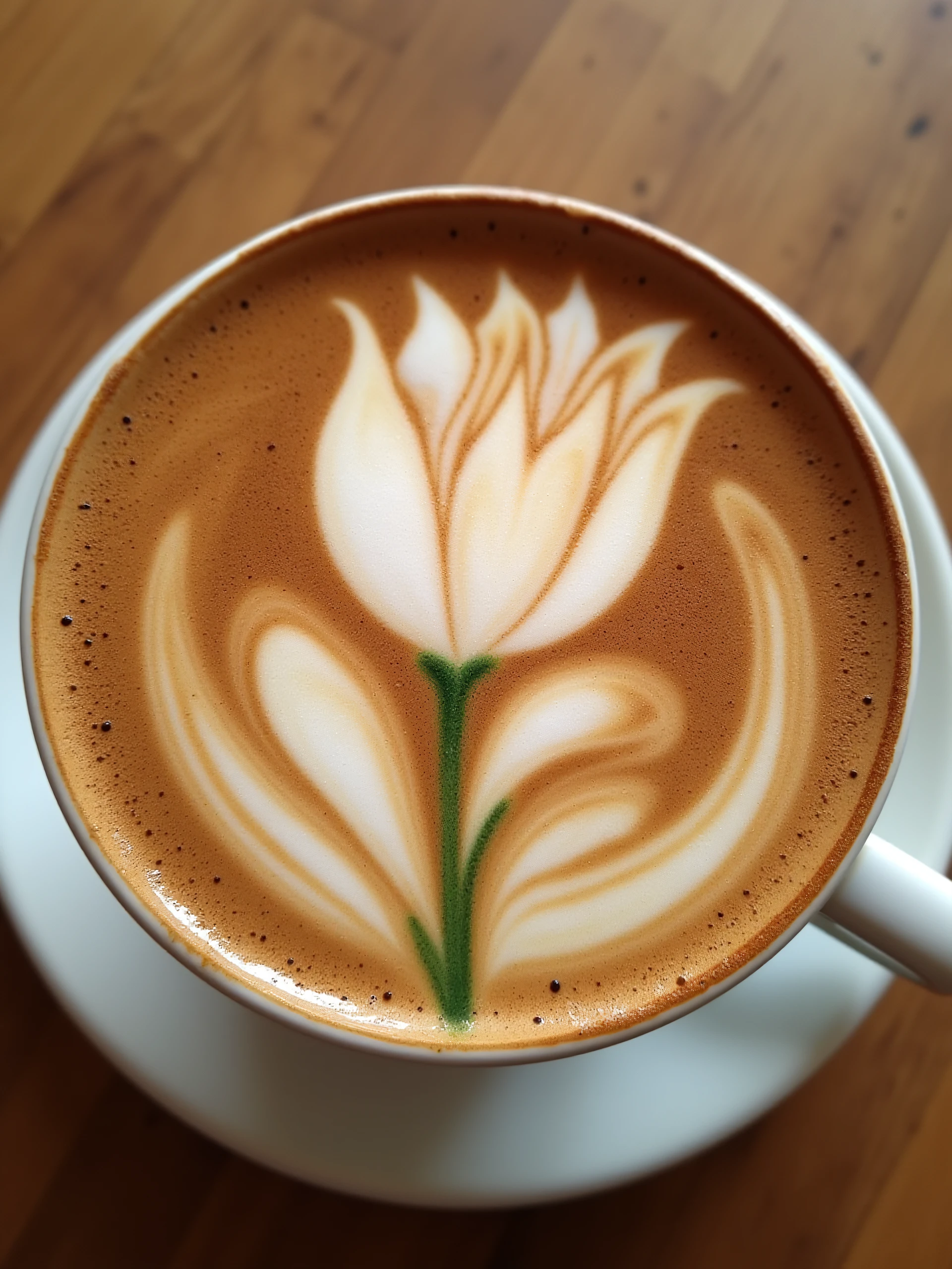 fluxlatte, latte art of a tulip