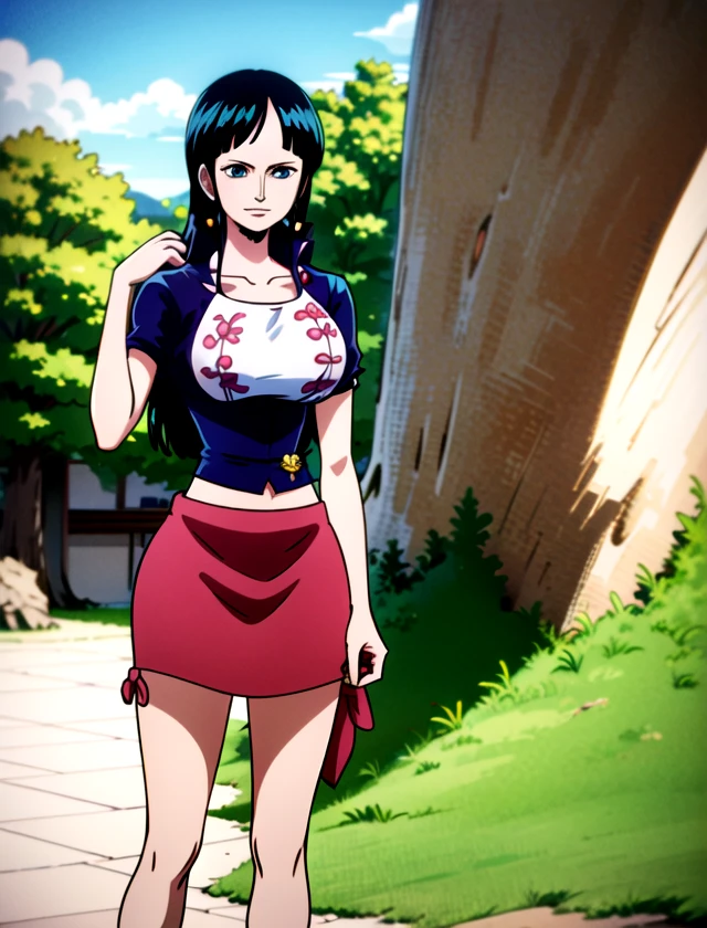 Nico Robin, solo, standing, outside, 1girl    <lora:Nico-Robin:1>