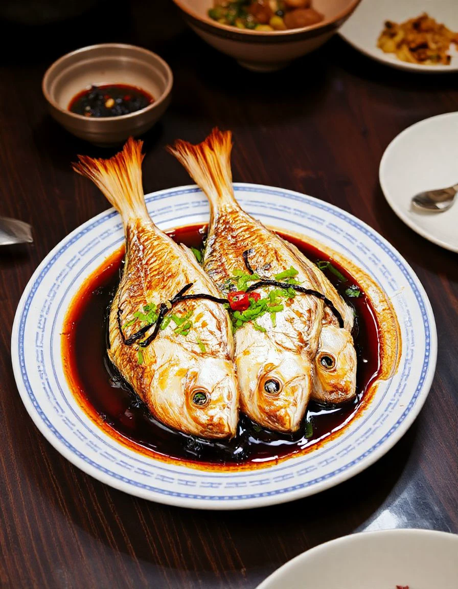 a dish of fish, chinese cuisine,  <lora:chinese_cuisine-000009:0.9>