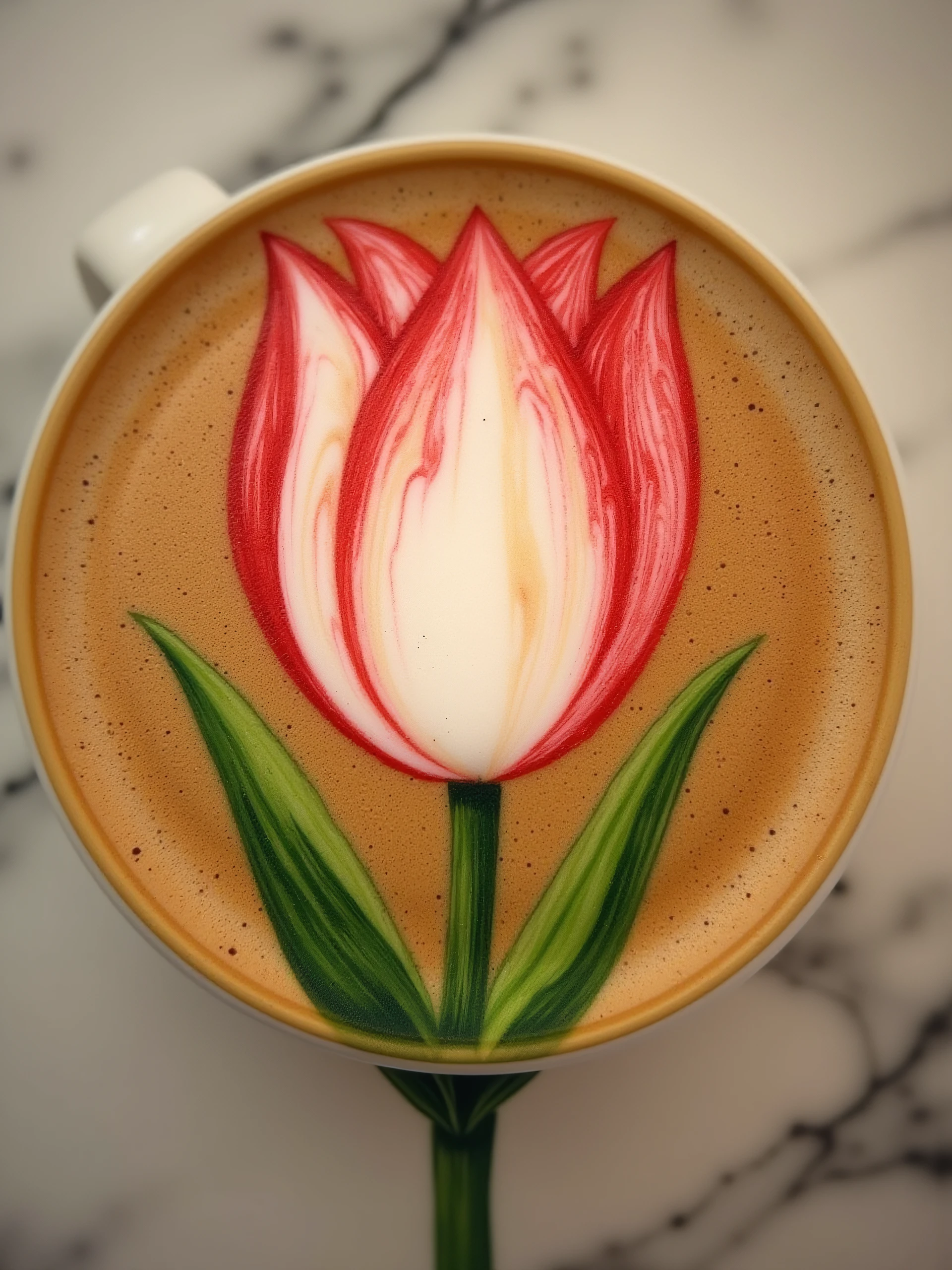 fluxlatte, latte art of a tulip