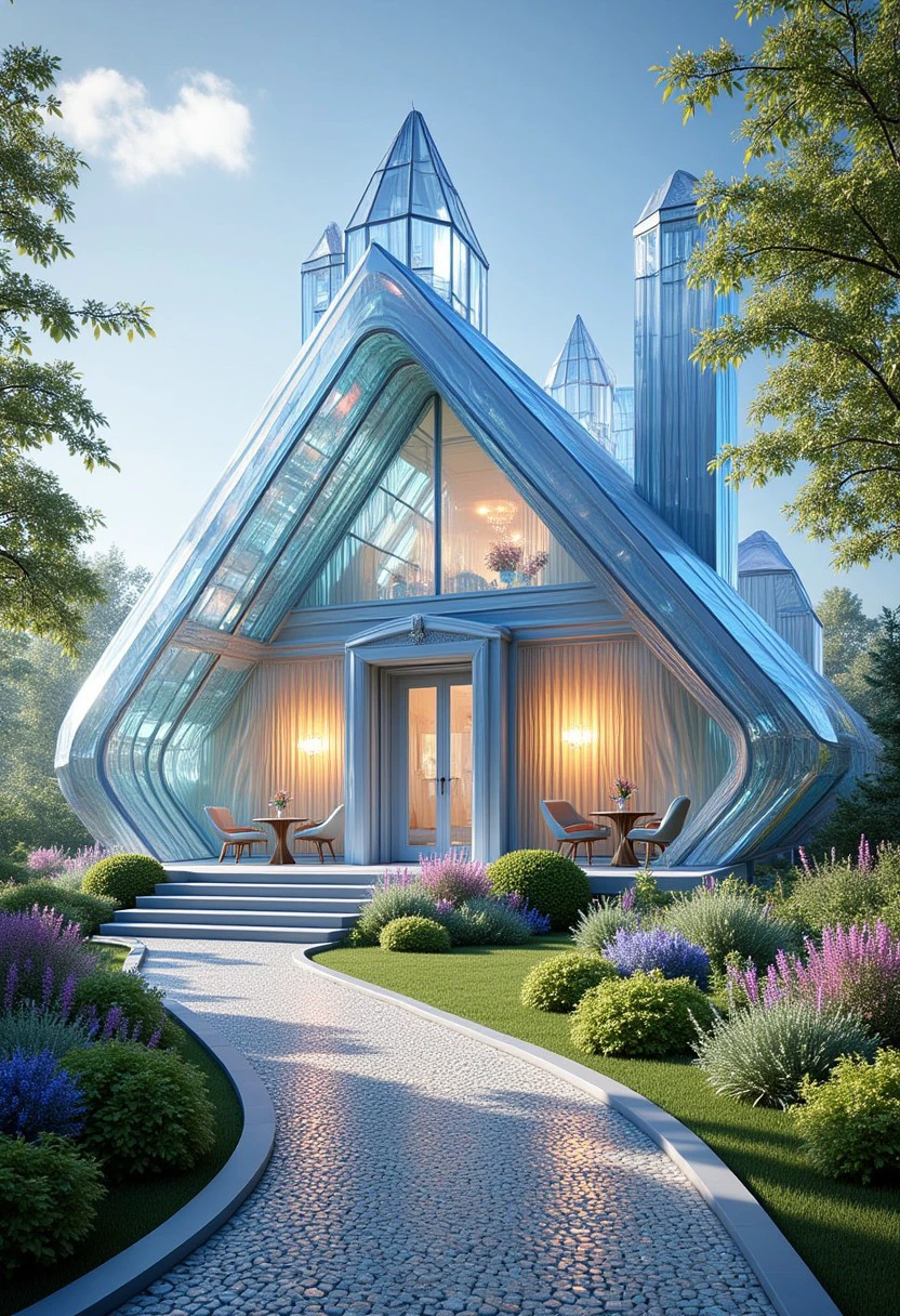 A House that is entirely made out of prismatic crystal