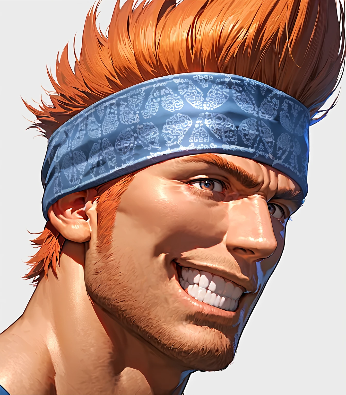 core_9, score_8_up, score_7_up, score_6_up, wakka, solo, smile, simple background, 1boy, white background, male focus, orange hair, grin, headband, facial hair, portrait, bandana, blue headband,
best quality, best aesthetic, sfw, year 2023, realistic<lora:EMS-468940-EMS:0.800000>