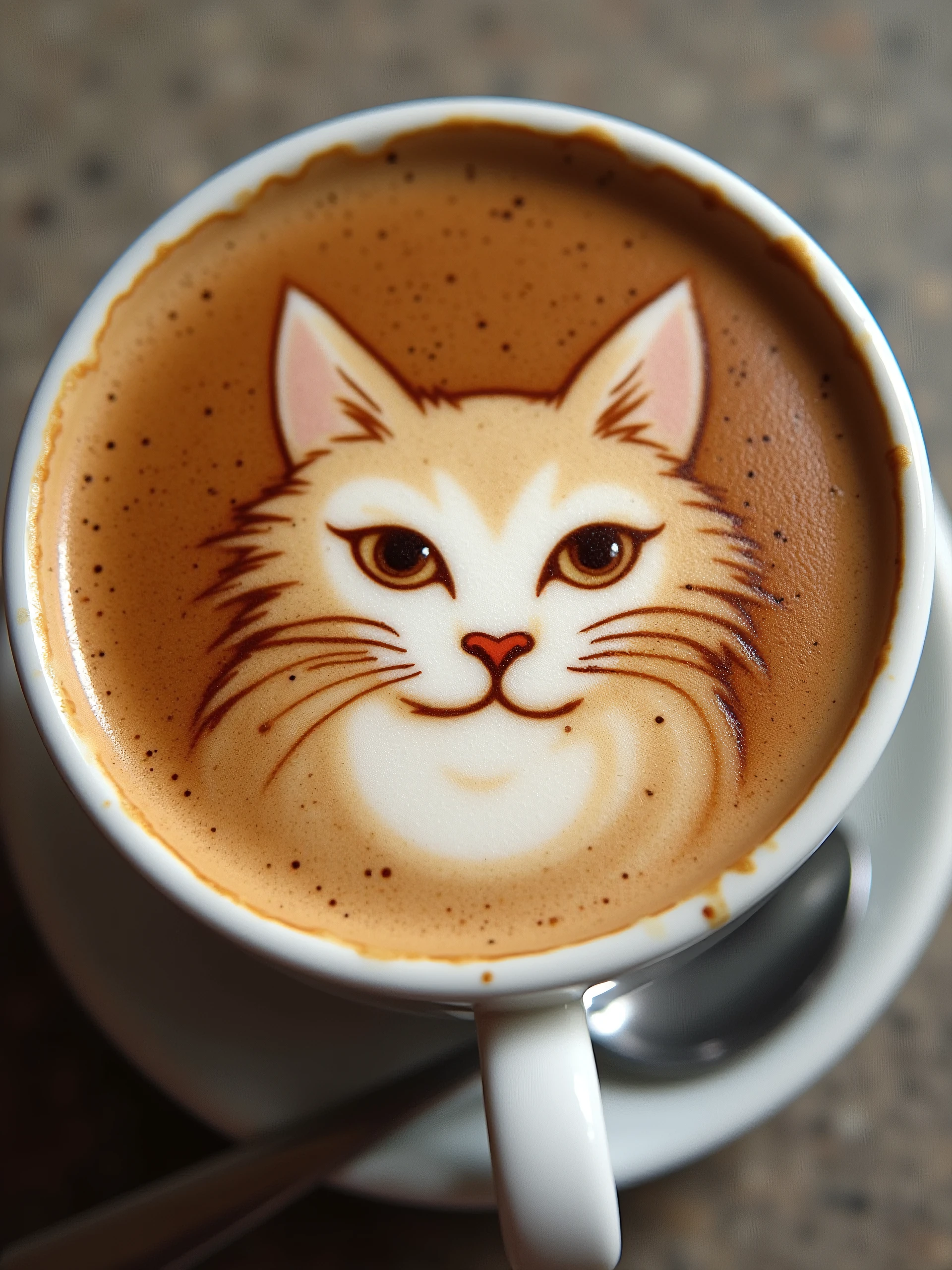 fluxlatte, latte art of a cat