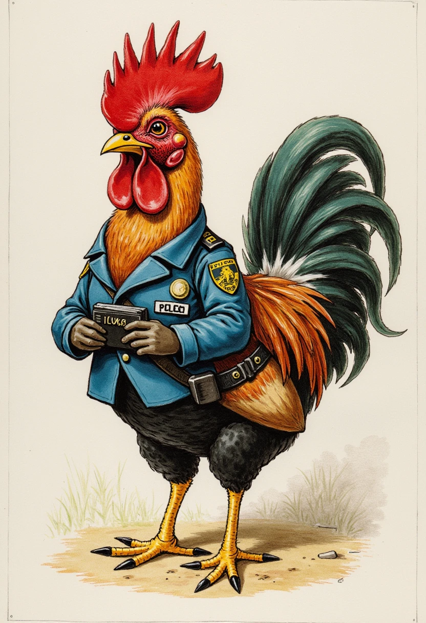 By artist Beatrix Potter featuring a Rooster police