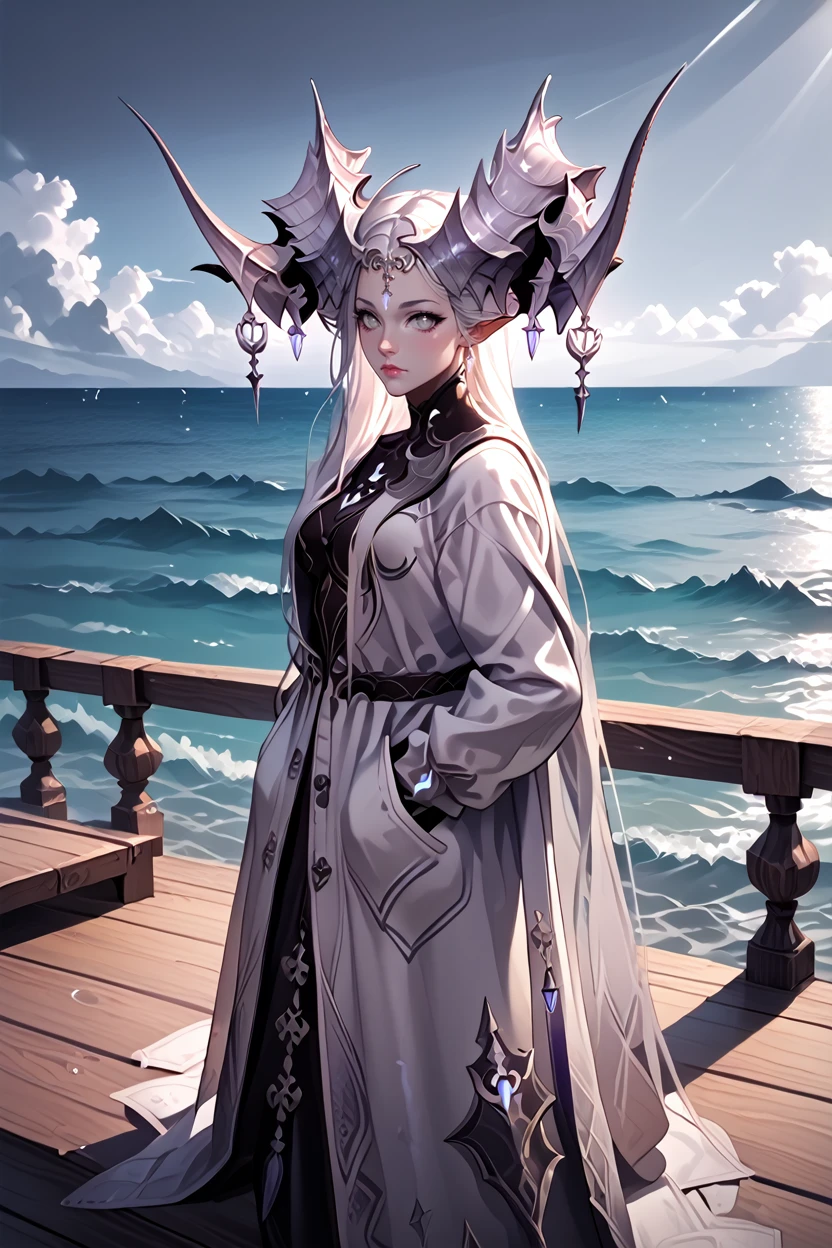 score_9, score_8_up, score_7_up
<lora:LABrelshaza:1.0>
LABrelshaza, 1girl, white hair, white eyes, demon horns, long hair, looking at viewer, standing on a pier, looking out at the ocean, hands in pockets, overcast sky with hints of sunlight breaking through, calm and introspective atmosphere