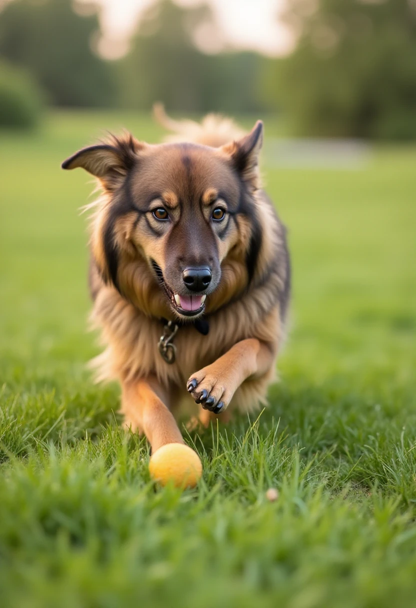 liathedog running after a ball in the grass  <lora:Lia_-_My_Dog_F1D_r1:1.5>