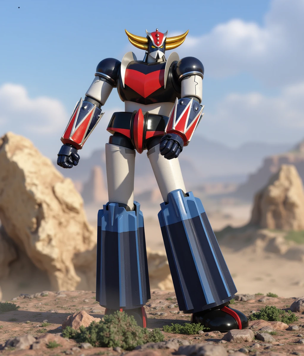 Goldorak1024, a giant robot, standing in a city, clenched fist, sunset, highly detailed, photography, ultra sharp, film, bokeh, professional, 64k <lora:Goldorak1024:0.8>