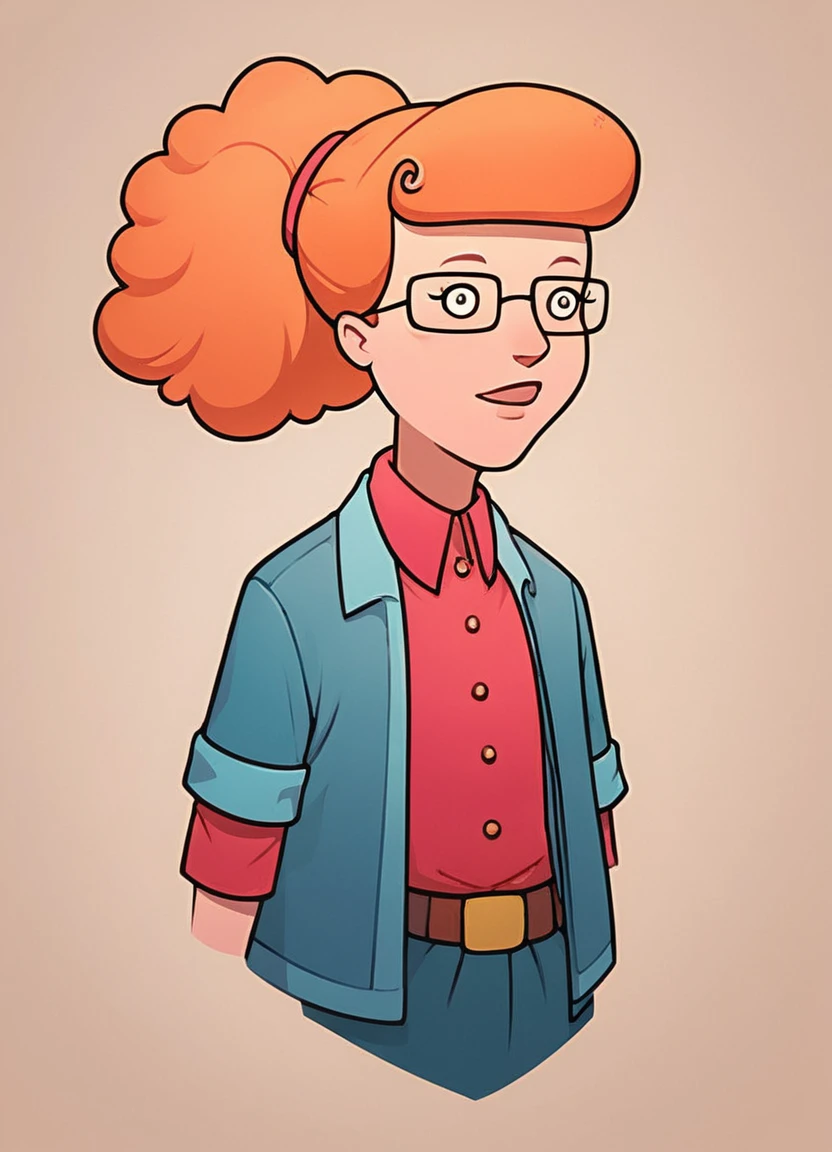 score_9, score_8_up, score_7_up, score_6_up, score_5_up,
pattypatterson, 1girl, glasses, solo, ponytail, orange hair, round eyes, dot pupils,
abstract backgound, dynamic pose, masterpiece, best quality, sharp_details, game_cg
 <lora:PattyPatterson-PonyDXL:1>