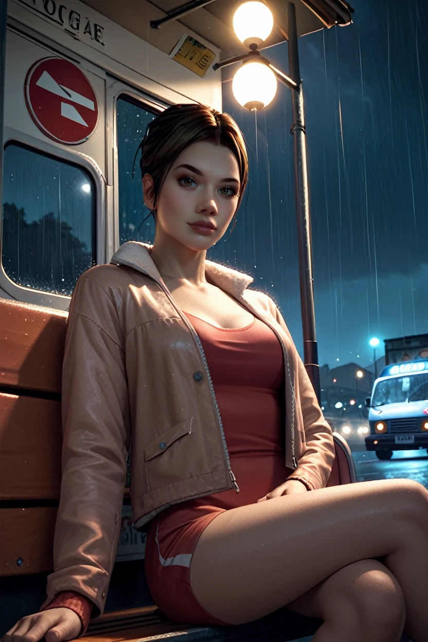 score_9, score_8_up, score_7_up, score_6_up
<lora:FCarla:1.0>
FCarla, 1girl, brown hair, looking at viewer, bus stop, night, rain, sitting, leaning back, dynamic lighting, modern, vogue