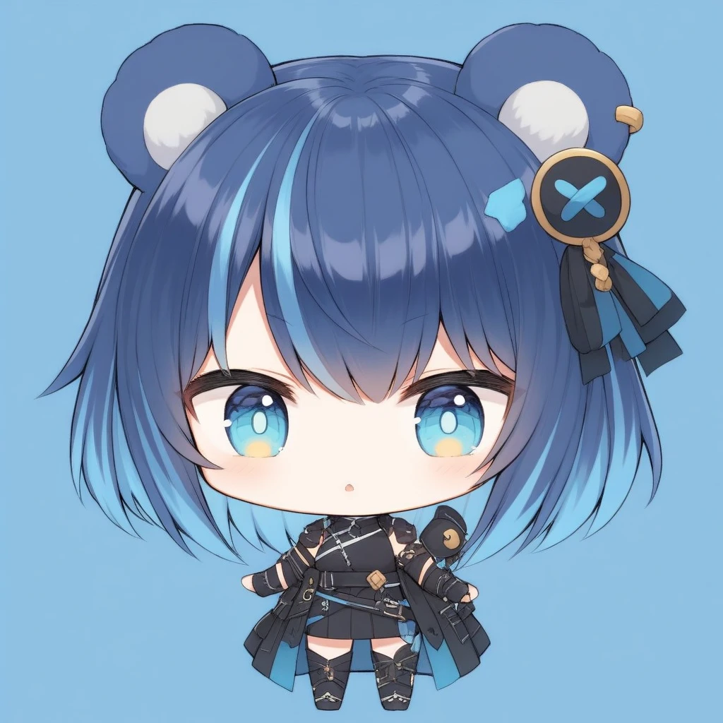 uruka, alternative outfit, bear ears, blue hair, blue eyes, fluff
chibi, 
 <lora:URUKA-XL-t4-000004:0.6>