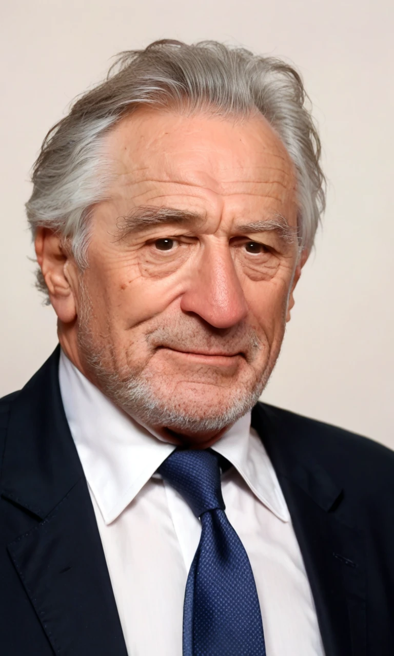 upper body,solo,(detailed face:1.2),solo,score_9, score_8_up, score_7_up, 1boy,robert deniro,grey-hair,solo,old,old man,aged_up,black suit,white