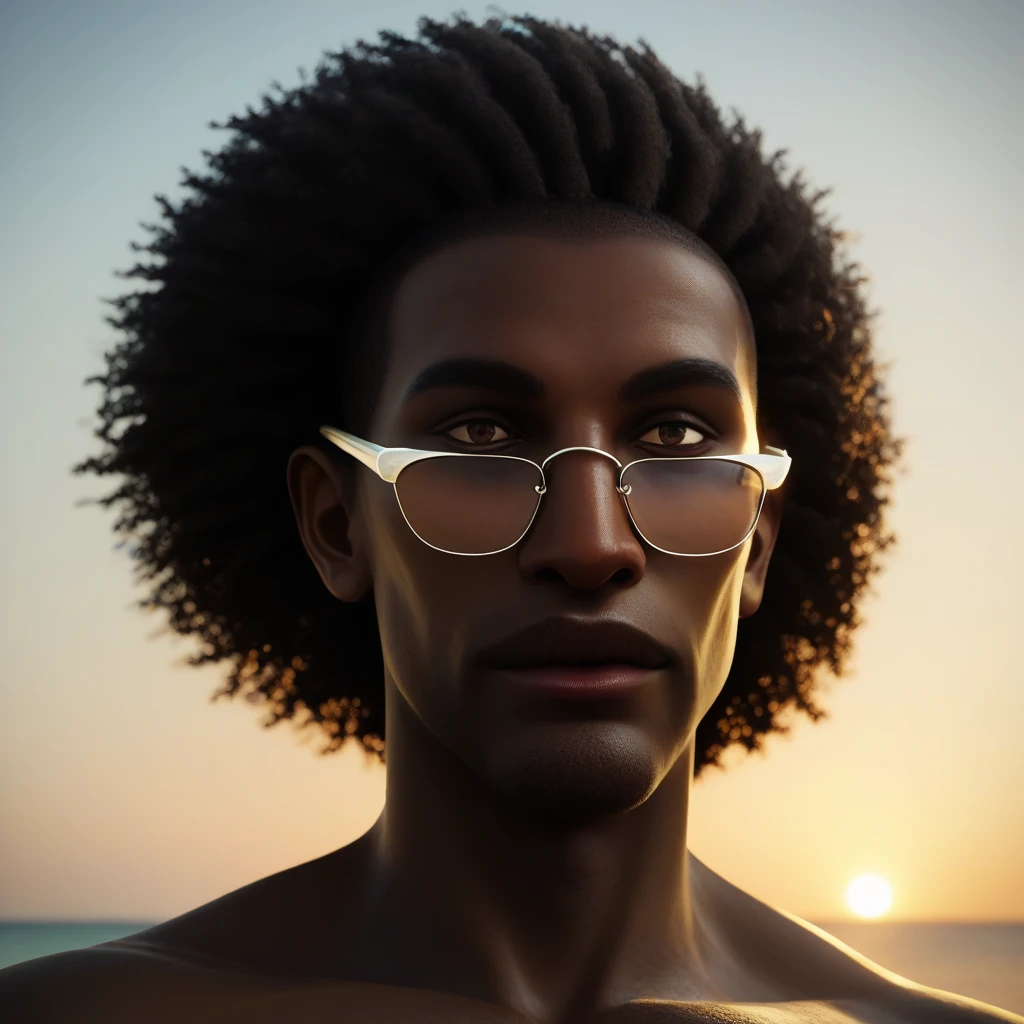 score_9, score_8_up, score_7_up, score_6_up, score_5_up, score_4_up, rating_safe, zPDXL2, zPDXLrl,source_photo,1boy,solo,portrait of a dark skinned man with an afro wearing sun glasses on the beach and grinning