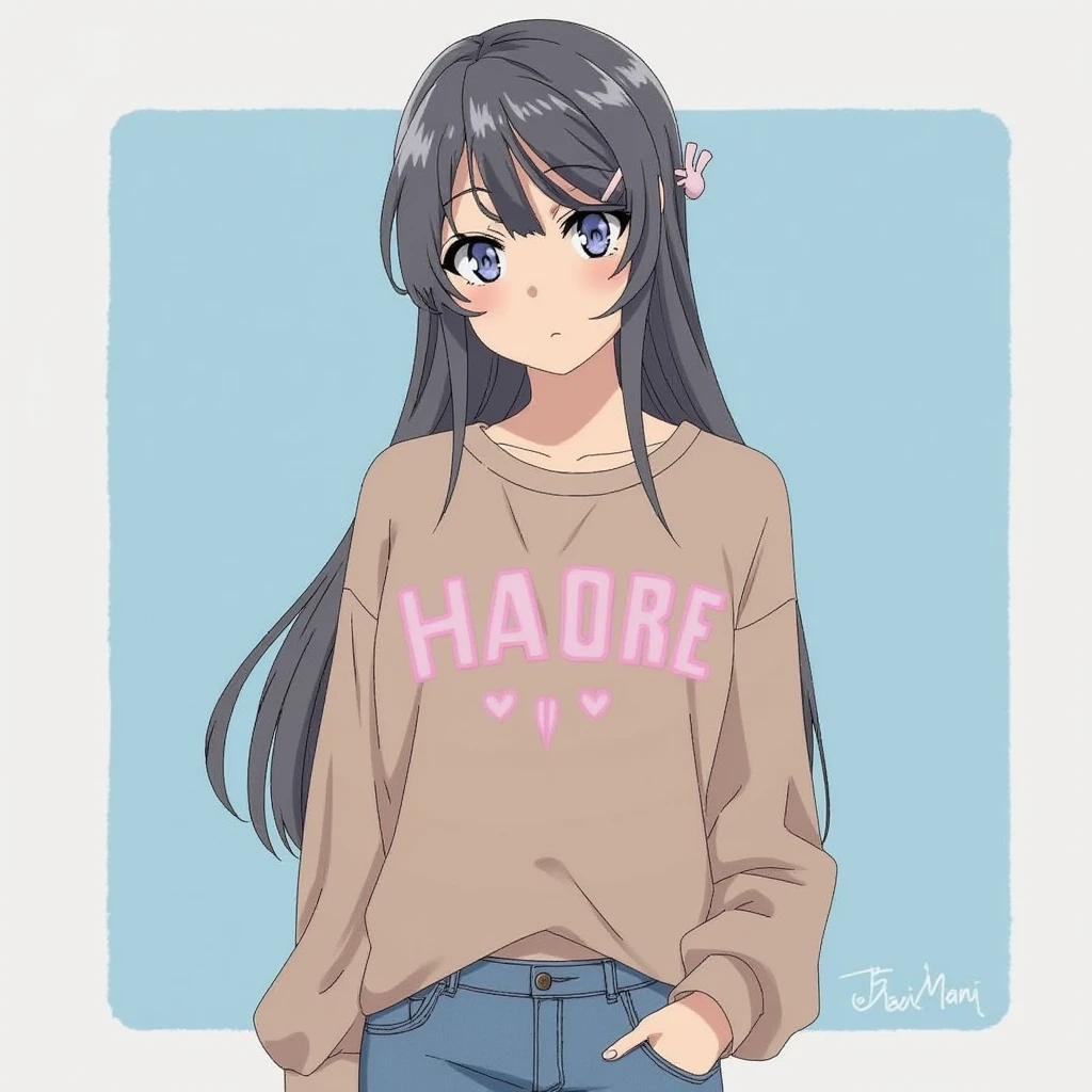 anime girl wearing casual clothes skrjmamai