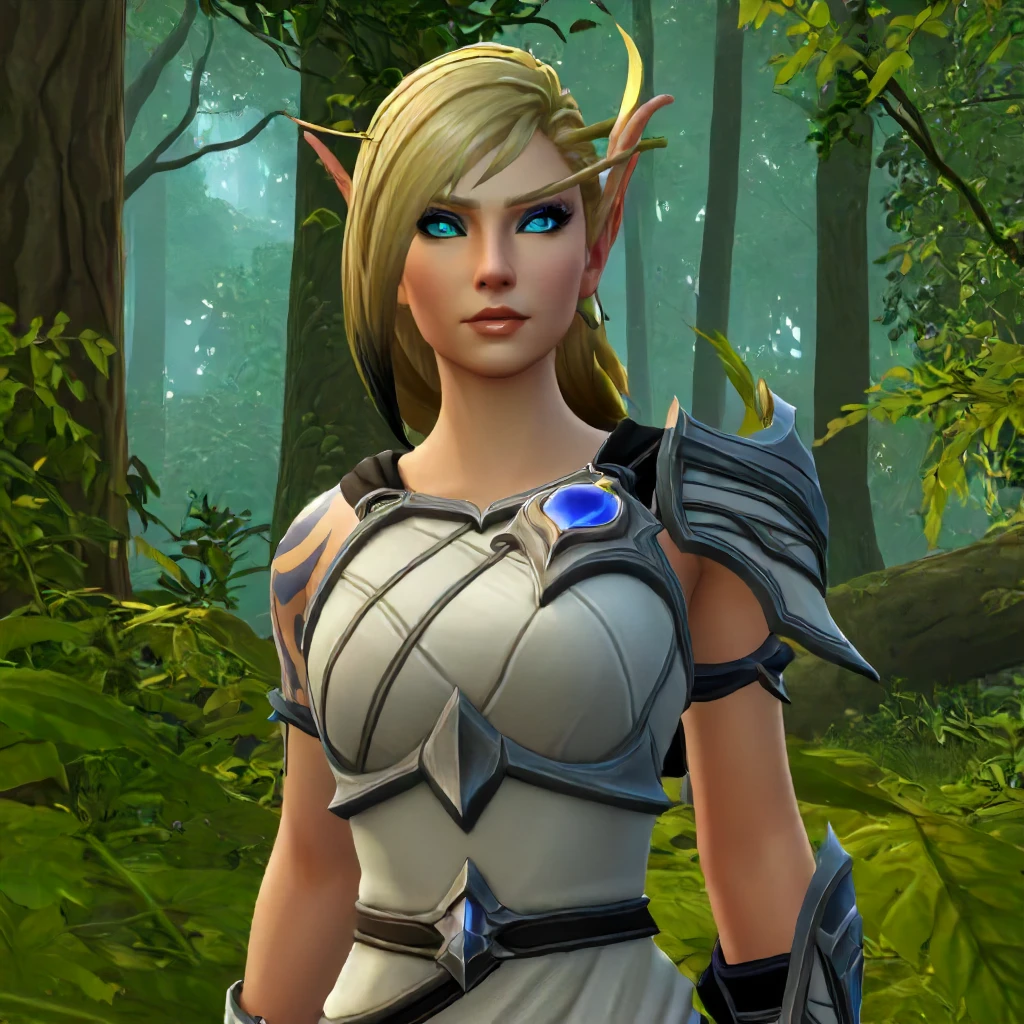 1girl, Alleria  <lora:Alleria SDXL:.7>, in the woods