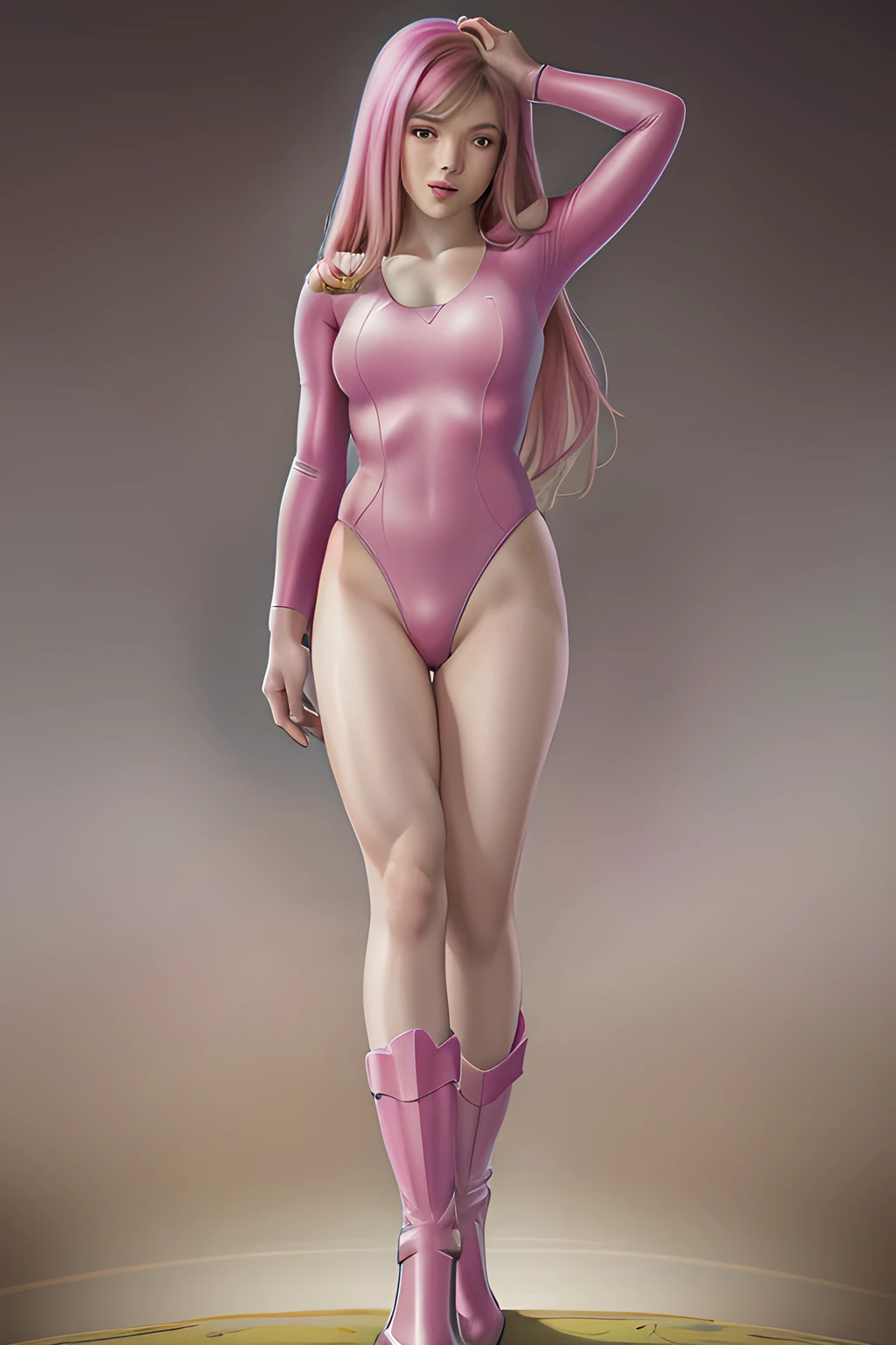 <lora:QuickHandV2:.6> QuickHands, 5 fingers, detailed hand ,(masterpiece, best quality:1.2), illustration, 8k, hd <lora:Justin_Bailey:0.8> justin bailey, 1girl, long hair, leotard, pink leotard, samus aran, arm cannon, boots, outer space