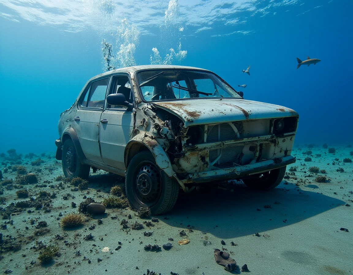 Photo of c4rcr4ash,car underwater