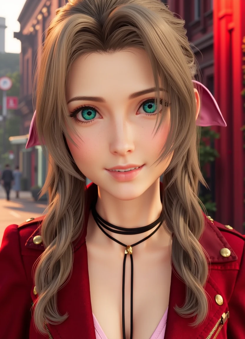 aerith, "Aerith Gainsborough" written in the center. She is smiling