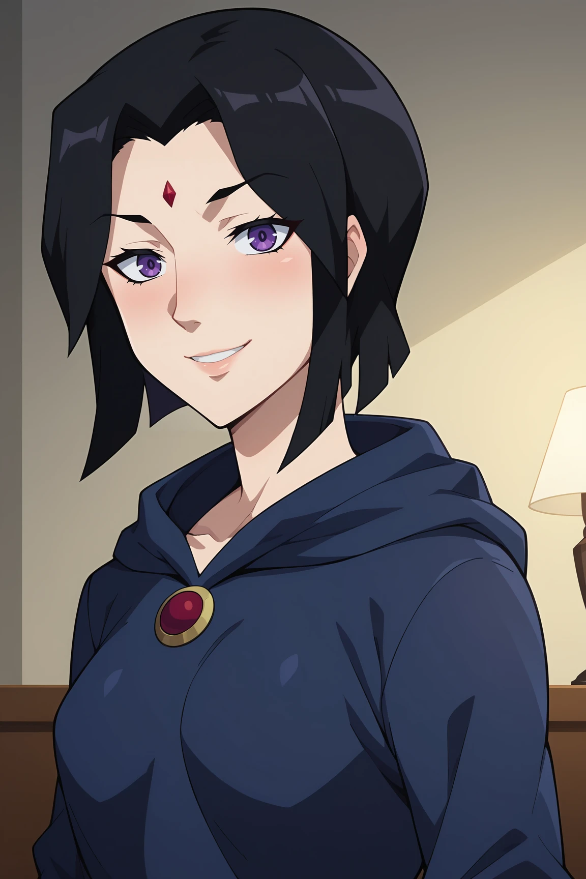 score_9, score_8_up, score_7_up, source anime, prefect lighting, very aesthetic, BREAK,
<lora:rachel_roth_raven_v1-pdv6:0.9>, 1girl, rachel roth, raven_\(dc\), purple eyes, black hair, short hair,
BREAK, looking at viewer, blush, smile,
BREAK,