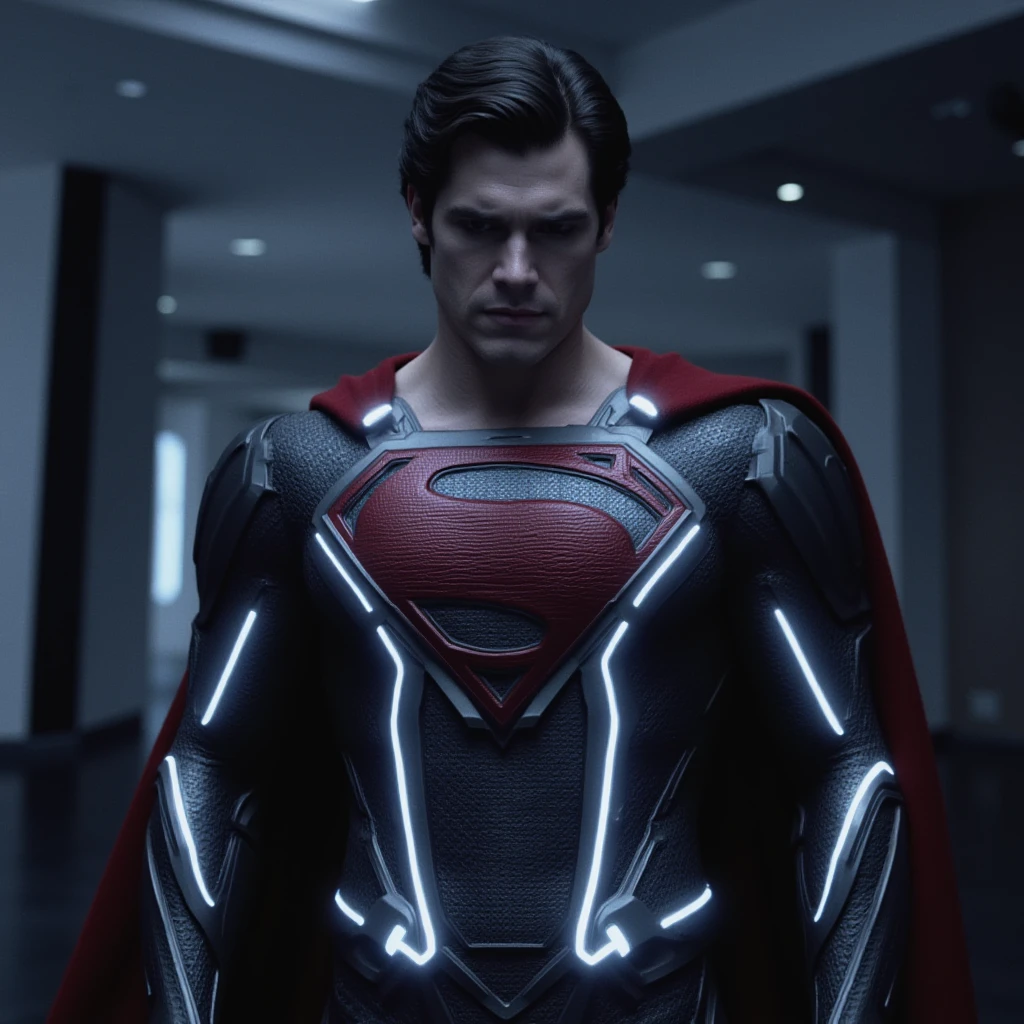 An image of Superman. The image feels delicious, with a voidpunk vibe.