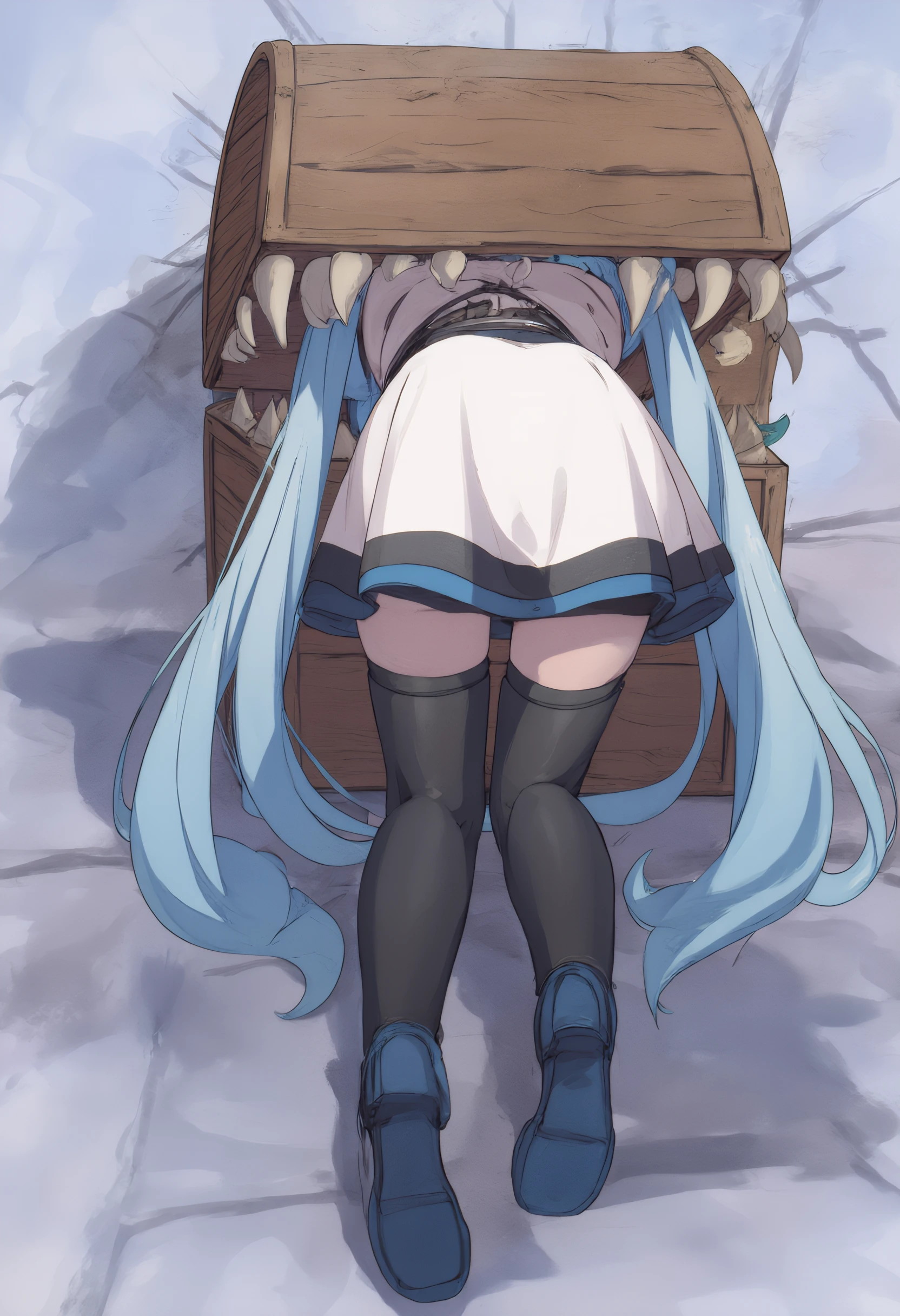 NSFW,(((1girl,1boy,sex from behind,vaginal ))),Mushoku Tensei Style, Roxy Migurdia, bangs, Black Hat,blue eyes, Blue Hair, Braiding, brown Cape, ((( white lace panties))),Hair between the eyes, Have, Long Hair,looking at viewers,witch Have, indoor,bedroom,on the bed, break masterpiece ,8k unity wallpaper,anime key visual,highest quality, High resolution, unity 8k wallpaper, (shape:0.8),anime coloring,highly detailed face, detailed eyes,growing eyes,shiny skin,fine skin,white skin,dense skin,detailed hair,highly detailed legs,perfect lighting, Detailed CG, (perfect hands, perfect anatomy),High resolution,(Detailed wear ),slender limbs, delicate curves, dainty hands,figure:0.8,