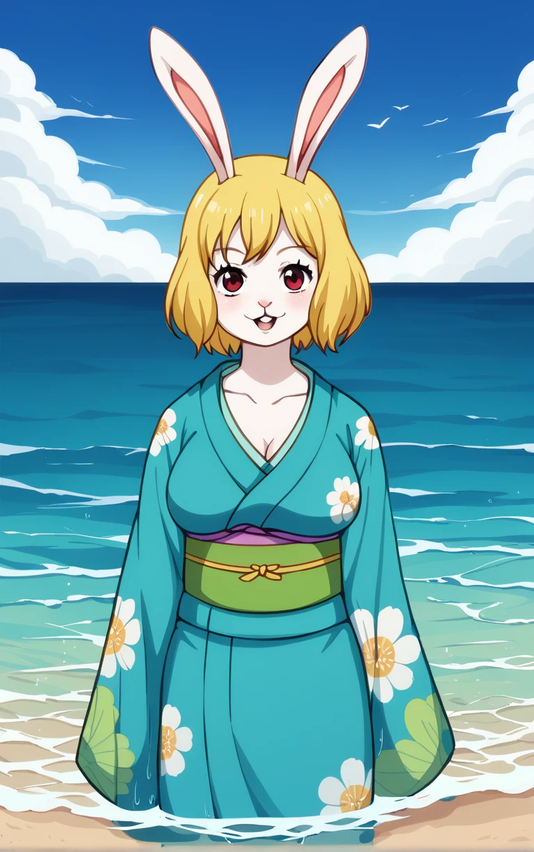 score_9, score_8_up, score_7_up, BREAK
GreenDress_Carrot_ownwaifu,
1girl, blonde hair, rabbit girl, short hair, furry female, rabbit tail, animal ears, brown eyes, rabbit ears, buck teeth, large breasts, animal nose, body fur, white fur, collarbone, bare legs, colored skin,
dress, green dress, short sleeves, puffy sleeves, bow, cleavage, puffy short sleeves, frills, green shirt, short dress,
(wading, beach), head tilt, sidelighting, ocean, sky, water, caustics, cowboy shot, <lora:PONYXL_ONEPIECE_Carrot_ownwaifu:0.8> , depth of field, solo,
